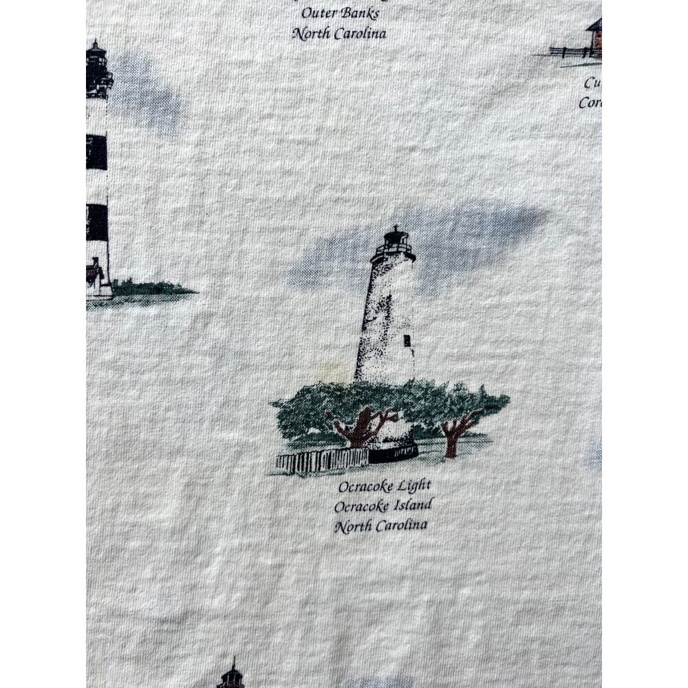 Vintage Art Unlimited North Carolina Lighthouse AOP Shirt M NC 90s Cape Fear - Picture 10 of 12